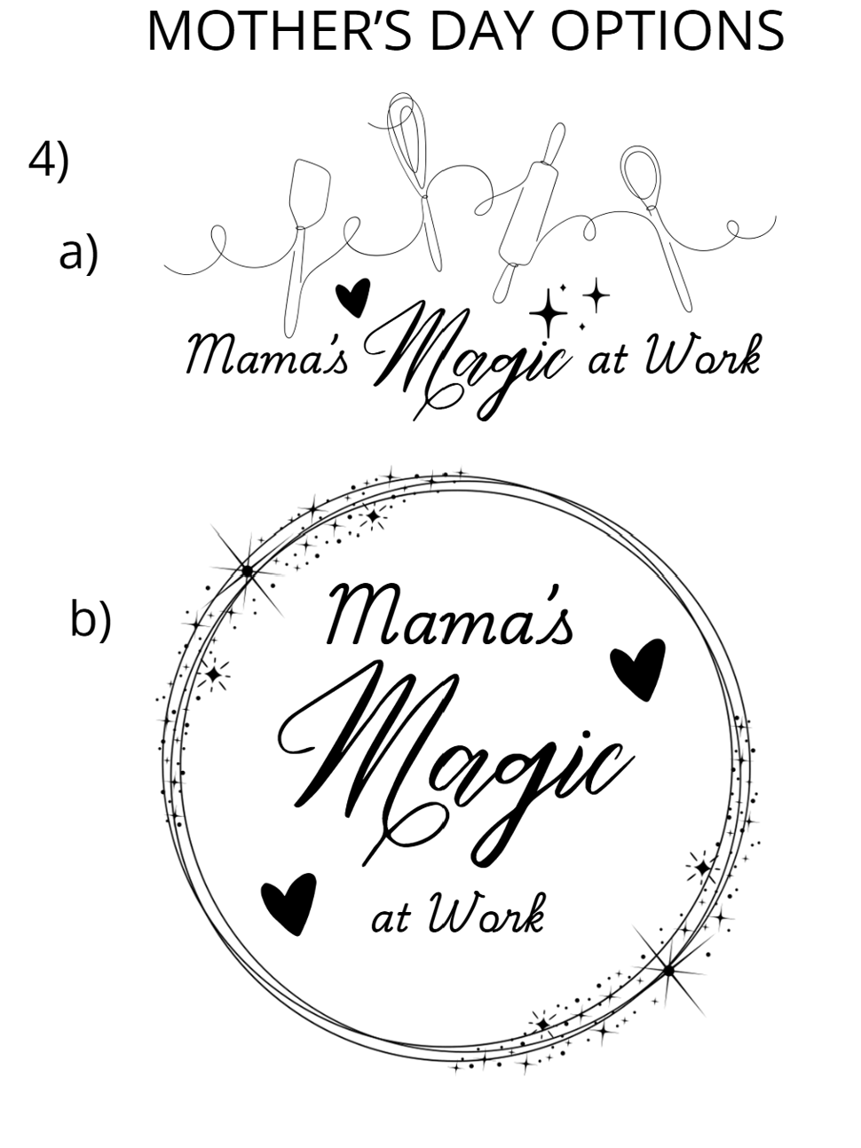mother's day 4 engraving designs